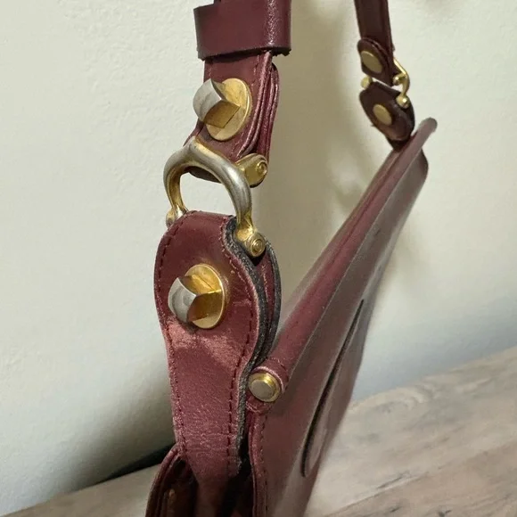 Cartier Burgundy Crossbody Bag with Gold Accents - Picture 4 of 11